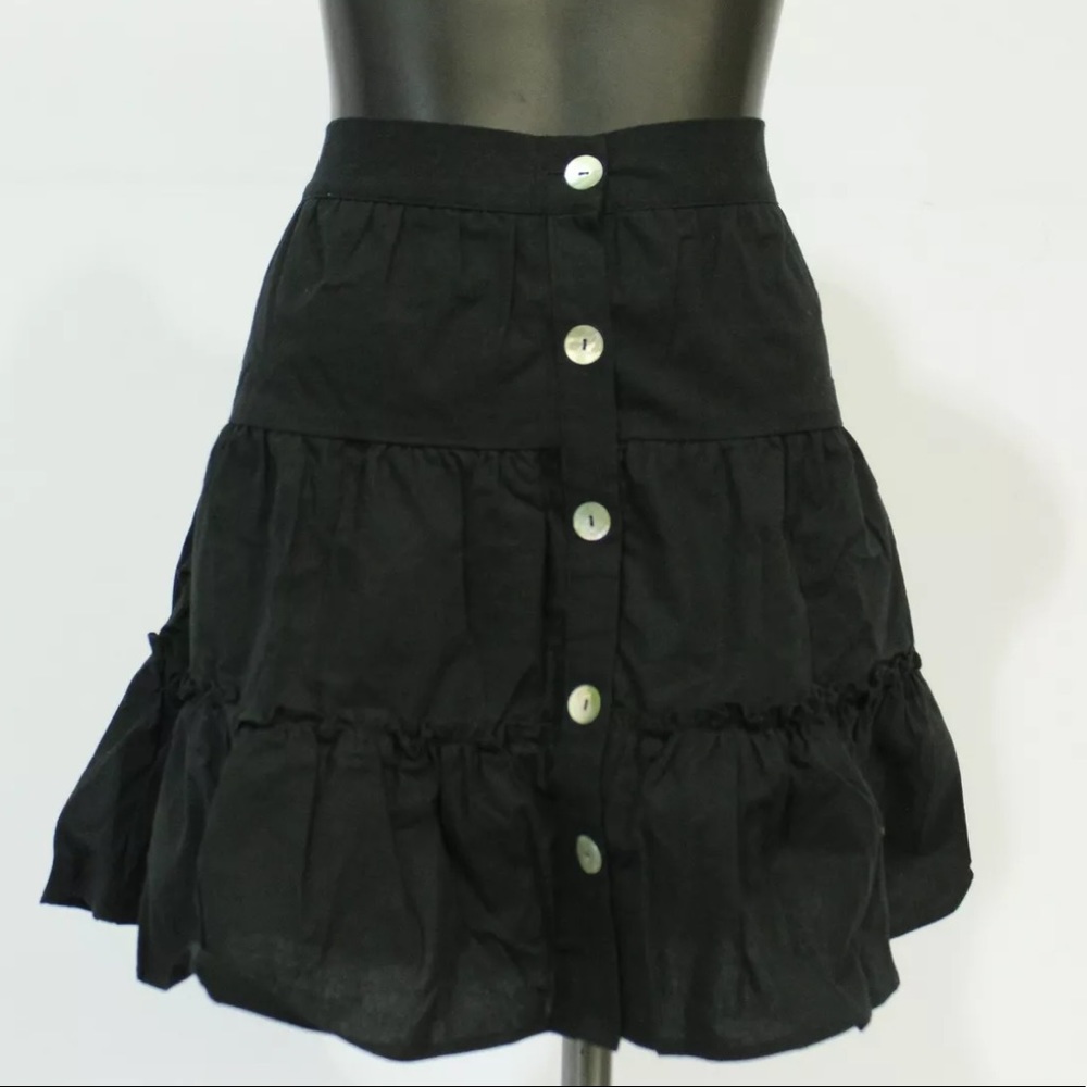Cotton On woven Tawni Tiered Mini Skirt black m